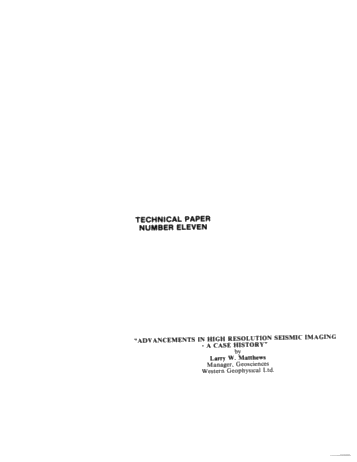 Advancements in High Resolution Seismic Imaging - A Case History Page 1