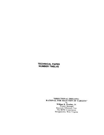 Directional Drilling: Rationale for Selection of Targets Page 1
