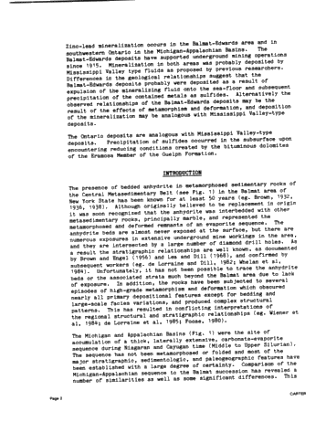 A Comparison of the Middle Proterozoic Balmat Evaporite Sequence With Niagaran and Cayugan Strata in the Michigan-Appalachian Basins Page 2