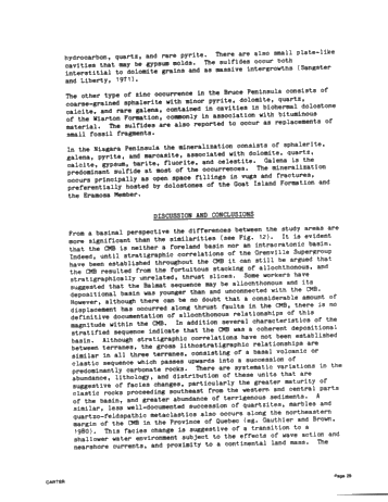 A Comparison of the Middle Proterozoic Balmat Evaporite Sequence With Niagaran and Cayugan Strata in the Michigan-Appalachian Basins Page 29