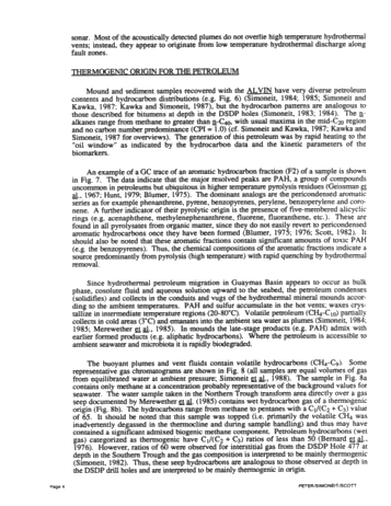 Thermogenic Oil in a Modern Submarine Rift,Guaymas Basin, Gulf of California - an Update Page 4