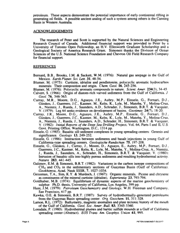 Thermogenic Oil in a Modern Submarine Rift,Guaymas Basin, Gulf of California - an Update Page 6