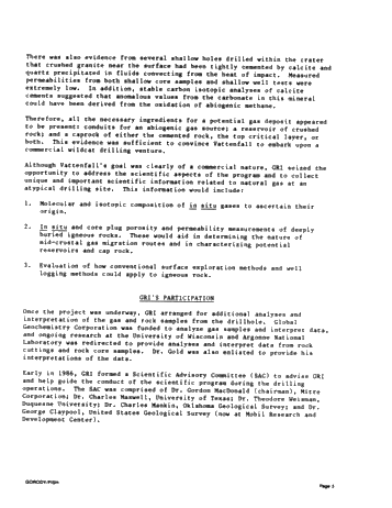 The Deep Earth Gas Swedish Drilling Project Page 3