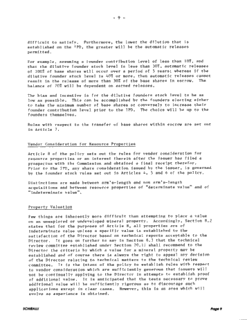 A Review of Ontario Securities Commission Policies Related to Junior Resource Issuers Page 9