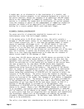A Review of Ontario Securities Commission Policies Related to Junior Resource Issuers Page 12
