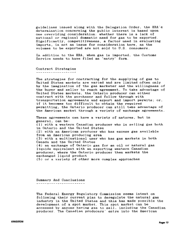Marketing Opportunities for Ontario Gas in the United States Page 13