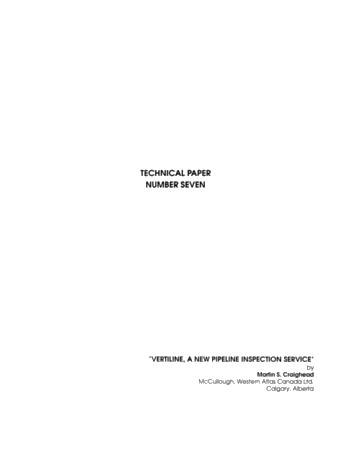 Vertiline, a New Pipeline Inspection Service Page 1