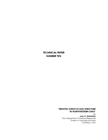 Trenton (Ordovician) Structure in Northwestern Ohio Page 1