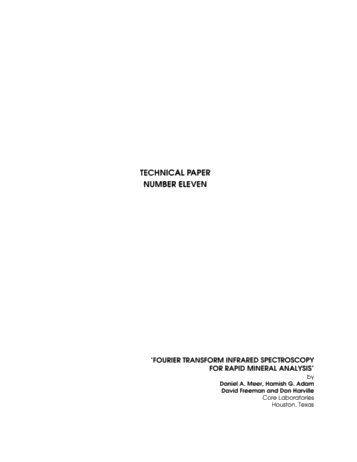 Fourier Transform Infrared Spectroscopy for Rapid Mineral Analysis Page 1