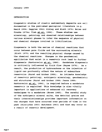Diagenesis of the Cataract Group Sandstones: Implications for Oil and Gas Production in Southern Ontario Page 2