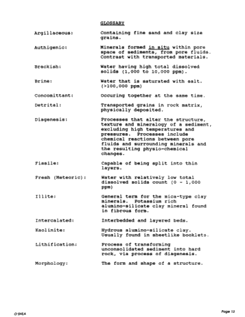 Diagenesis of the Cataract Group Sandstones: Implications for Oil and Gas Production in Southern Ontario Page 13