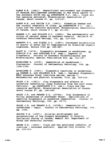 Diagenesis of the Cataract Group Sandstones: Implications for Oil and Gas Production in Southern Ontario Page 15