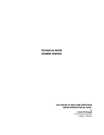 Advances in Fracture Detection Using Petrophysical Data Page 1