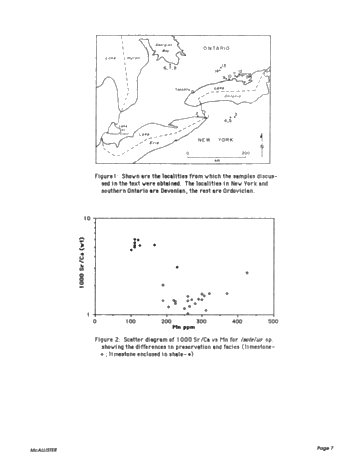 Trace Element Geochemistry of Ordovician and Devonian Trilobite Cuticles, Ontario and New York State Page 7