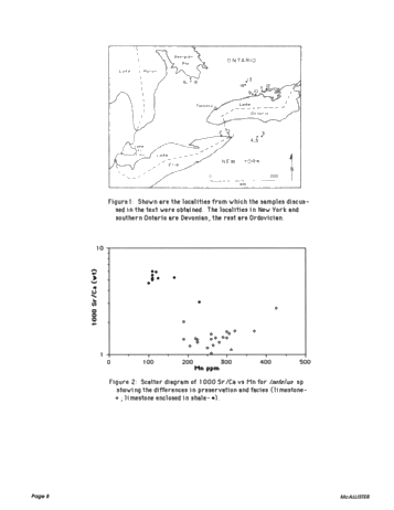 Trace Element Geochemistry of Ordovician and Devonian Trilobite Cuticles, Ontario and New York State Page 8
