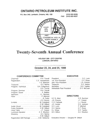 Twenty-Seventh Annual Conference Page 1