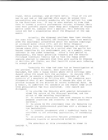 Disposal of Oilfield Brine, Drilling Fluids and Drill Cuttings in the Province of Ontario Page 2