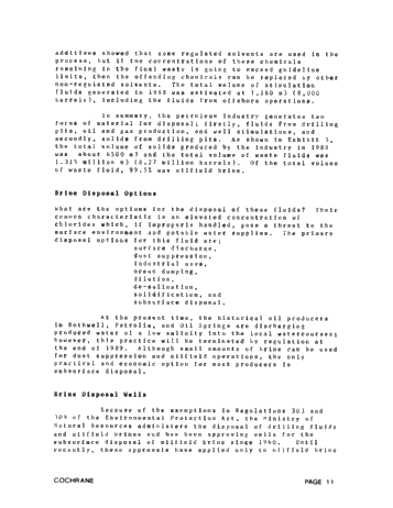 Disposal of Oilfield Brine, Drilling Fluids and Drill Cuttings in the Province of Ontario Page 11