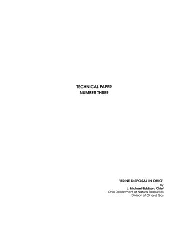 Brine Disposal in Ohio Page 1