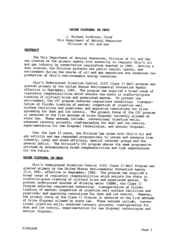 Brine Disposal in Ohio Page 1