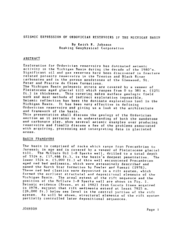 Seismic Expression of Ordovician Reservoirs in the Michigan Basin Page 1