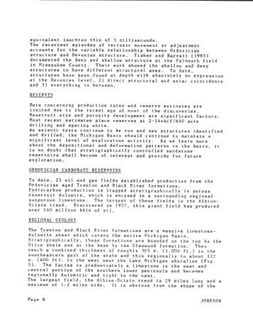Seismic Expression of Ordovician Reservoirs in the Michigan Basin Page 6