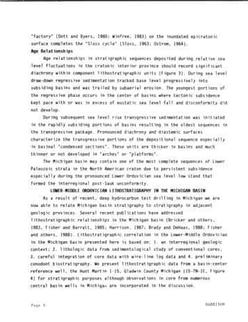 Genetic Stratigraphy and Correlation in the Ordovician of the Michigan, Basin, Midcontinent, U.S.A. Page 6