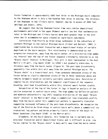 Genetic Stratigraphy and Correlation in the Ordovician of the Michigan, Basin, Midcontinent, U.S.A. Page 8