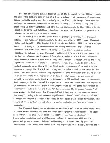 Genetic Stratigraphy and Correlation in the Ordovician of the Michigan, Basin, Midcontinent, U.S.A. Page 12