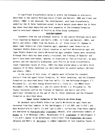 Genetic Stratigraphy and Correlation in the Ordovician of the Michigan, Basin, Midcontinent, U.S.A. Page 14
