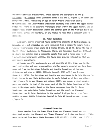 Genetic Stratigraphy and Correlation in the Ordovician of the Michigan, Basin, Midcontinent, U.S.A. Page 15