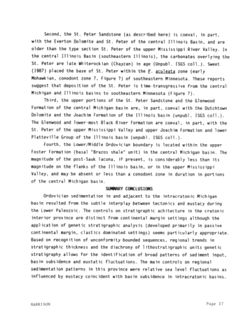 Genetic Stratigraphy and Correlation in the Ordovician of the Michigan, Basin, Midcontinent, U.S.A. Page 17