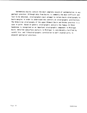 Genetic Stratigraphy and Correlation in the Ordovician of the Michigan, Basin, Midcontinent, U.S.A. Page 18