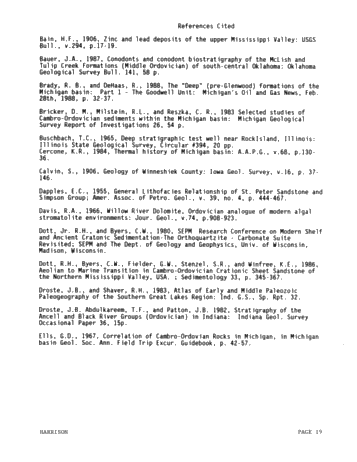 Genetic Stratigraphy and Correlation in the Ordovician of the Michigan, Basin, Midcontinent, U.S.A. Page 19