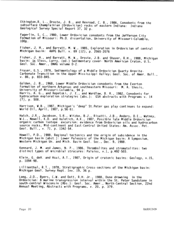 Genetic Stratigraphy and Correlation in the Ordovician of the Michigan, Basin, Midcontinent, U.S.A. Page 20