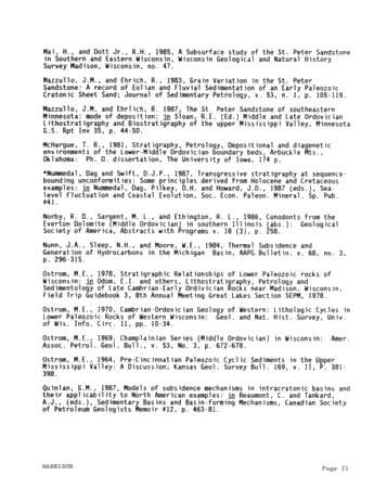 Genetic Stratigraphy and Correlation in the Ordovician of the Michigan, Basin, Midcontinent, U.S.A. Page 21
