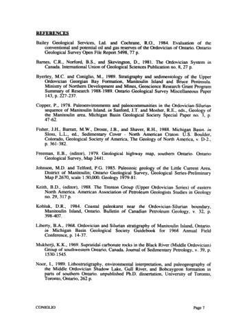 Dolomitization of Ordovician Limestones in the Manitoulin Island Area: Preliminary Results Page 7