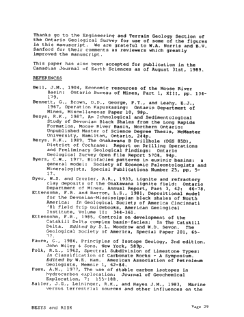 Long Rapids Formation: An Upper Devonian Black Shale in the Moose River Basin, Northern Ontario Page 29