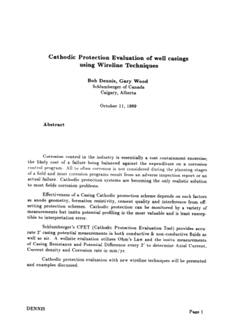 Cathodic Protection Evaluation of Well Casings Using Wireline Techniques Page 1