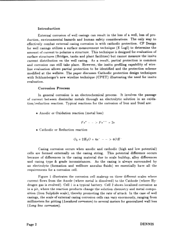 Cathodic Protection Evaluation of Well Casings Using Wireline Techniques Page 2