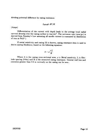 Cathodic Protection Evaluation of Well Casings Using Wireline Techniques Page 13