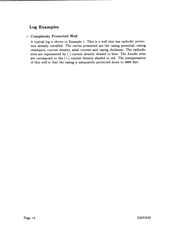 Cathodic Protection Evaluation of Well Casings Using Wireline Techniques Page 14