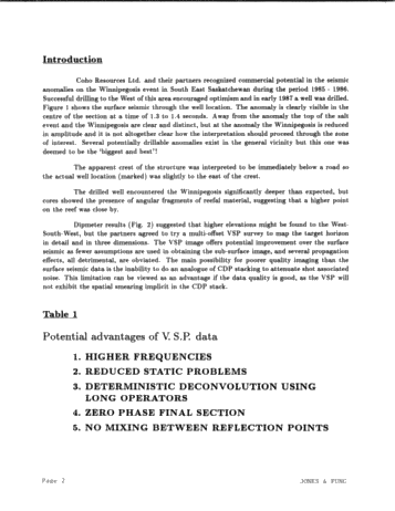 Application of the V.S.P. Technique to Locating a Devonian Reef; A Case Study Page 2