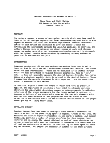 Ontario Exploration: Method or Magic? Page 1