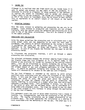 Gas Royalties and Gas Cost Allowances Page 3