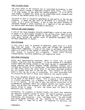 Gas Royalties and Gas Cost Allowances Page 5