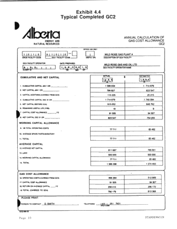 Gas Royalties and Gas Cost Allowances Page 10