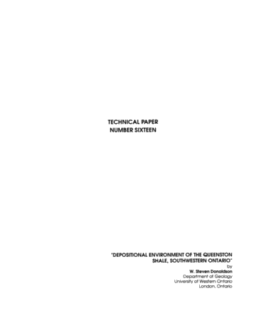Depositional Environment of the Queenston Shale, Southwestern Ontario Page 1