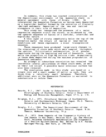 Depositional Environment of the Queenston Shale, Southwestern Ontario Page 25
