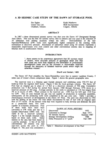 A 3-D Seismic Case Study of the Dawn 167 Pool Page 1
